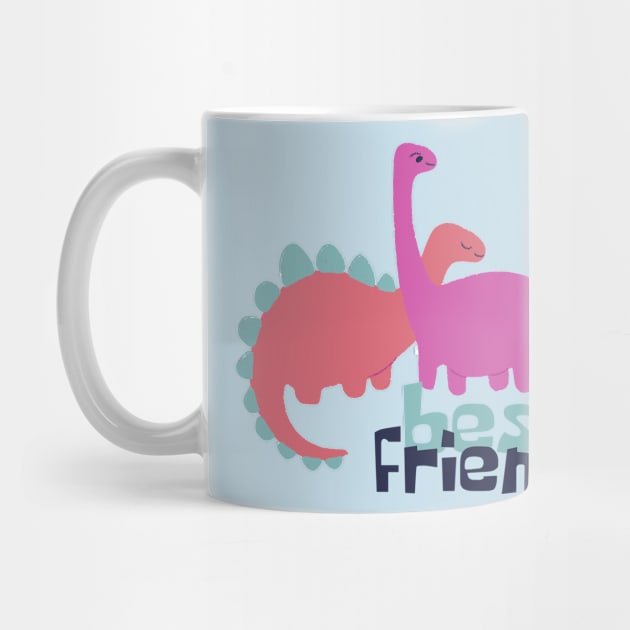 Best Friends cute pink dinosaurs by BoogieCreates